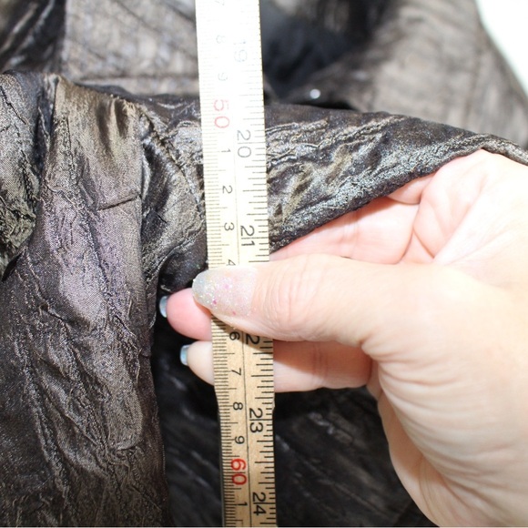 Women's Textured Leather Jacket - Dark Brown - Picture 4 of 10